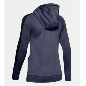 Under Armor Fitted‎ Full Zip Blue Hoodie Logo Womens Size S
